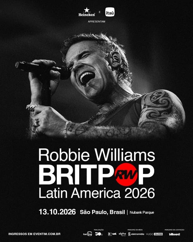 Robbie Williams vem ao Brasil com a BRITPOP Tour para entreter diferentes gerações