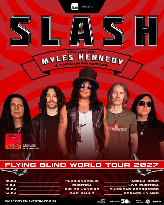 SLASH FT. MYLES KENNEDY AND THE CONSPIRATORS abrem venda de ingressos para nova turnê que passa pelo Brasil