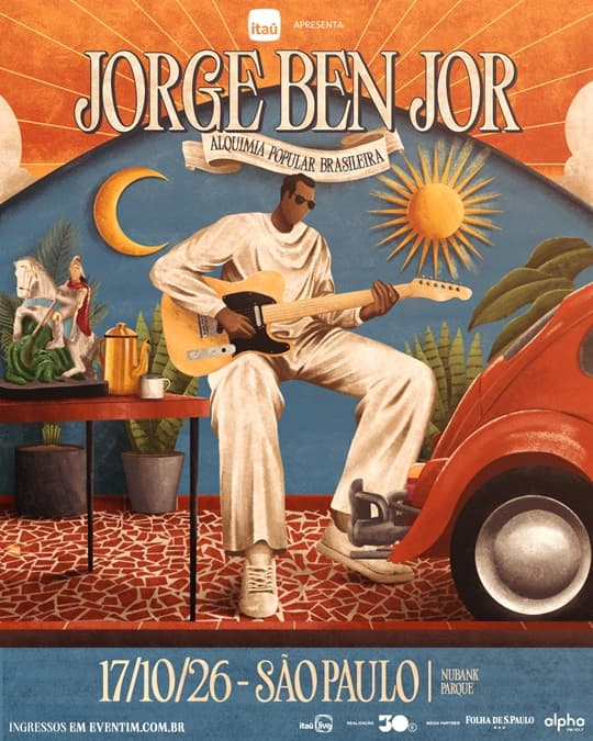 Jorge Ben Jor leva a sua Alquimia Popular Brasileira à São Paulo neste sábado (17)